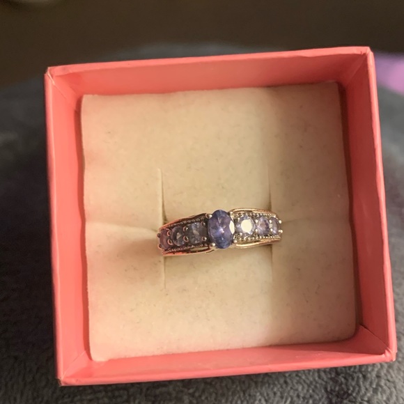 Genuine Tanzanite sterling silver ring 1 ctw - Picture 4 of 8